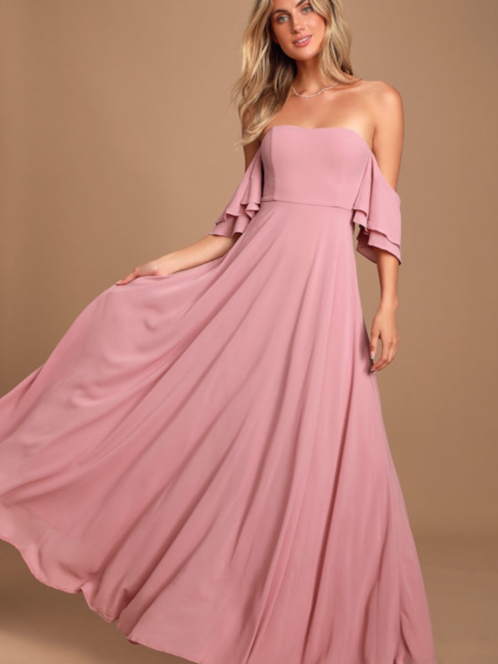 Lulus Abbington Dusty Lavender Off-the-shoulder Maxi Dress Purple - Size XL
